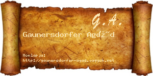Gaunersdorfer Agád névjegykártya